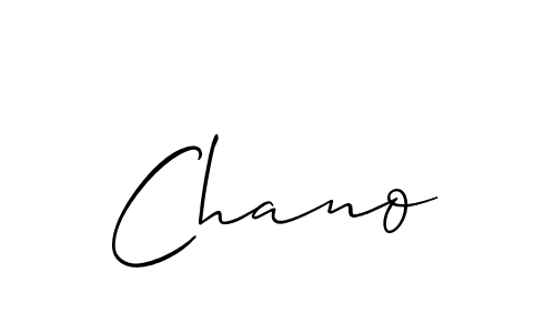 Use a signature maker to create a handwritten signature online. With this signature software, you can design (Allison_Script) your own signature for name Chano. Chano signature style 2 images and pictures png