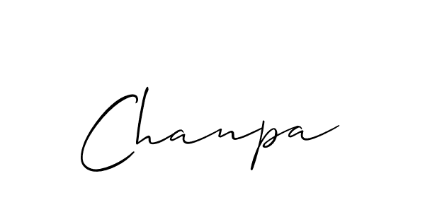 How to make Chanpa signature? Allison_Script is a professional autograph style. Create handwritten signature for Chanpa name. Chanpa signature style 2 images and pictures png