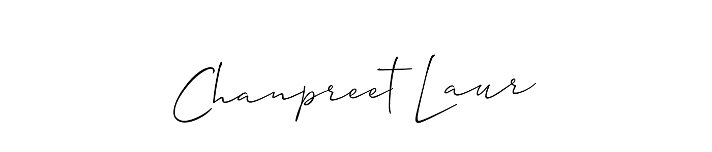 Use a signature maker to create a handwritten signature online. With this signature software, you can design (Allison_Script) your own signature for name Chanpreet Laur. Chanpreet Laur signature style 2 images and pictures png