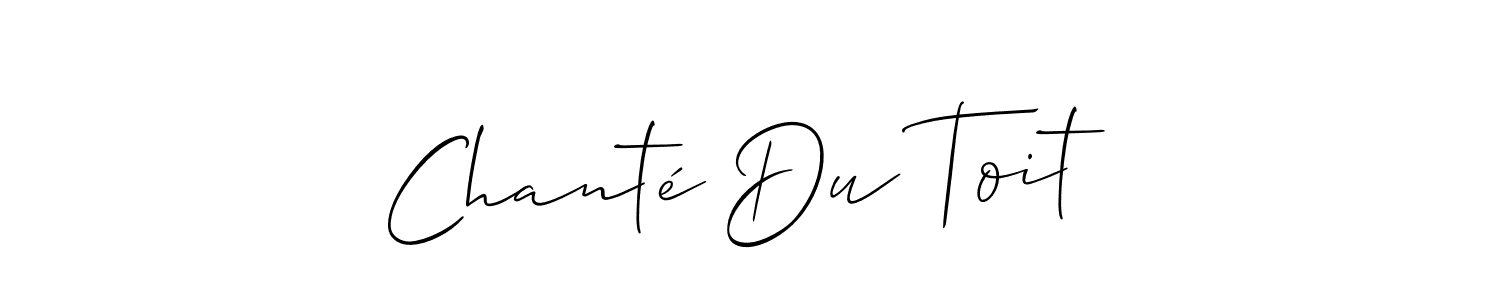 It looks lik you need a new signature style for name Chanté Du Toit. Design unique handwritten (Allison_Script) signature with our free signature maker in just a few clicks. Chanté Du Toit signature style 2 images and pictures png