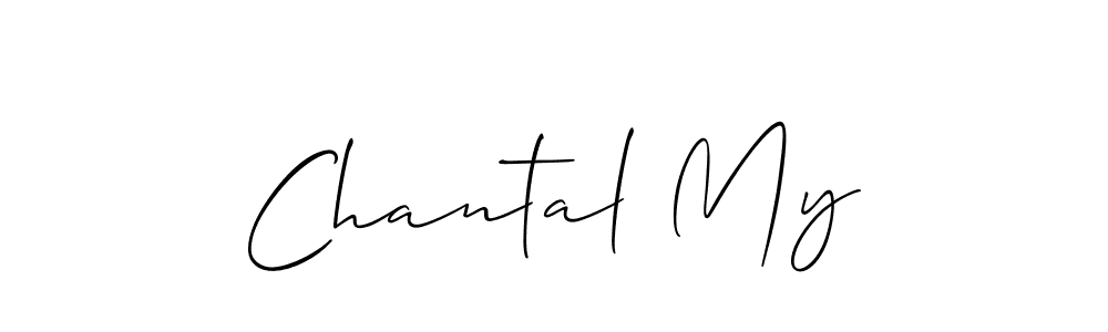 You should practise on your own different ways (Allison_Script) to write your name (Chantal My) in signature. don't let someone else do it for you. Chantal My signature style 2 images and pictures png