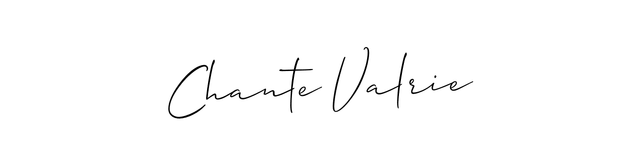 Similarly Allison_Script is the best handwritten signature design. Signature creator online .You can use it as an online autograph creator for name Chante Valrie. Chante Valrie signature style 2 images and pictures png