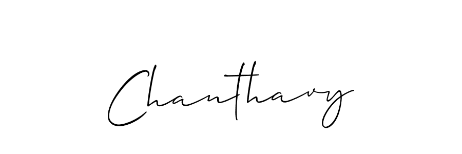 Design your own signature with our free online signature maker. With this signature software, you can create a handwritten (Allison_Script) signature for name Chanthavy. Chanthavy signature style 2 images and pictures png