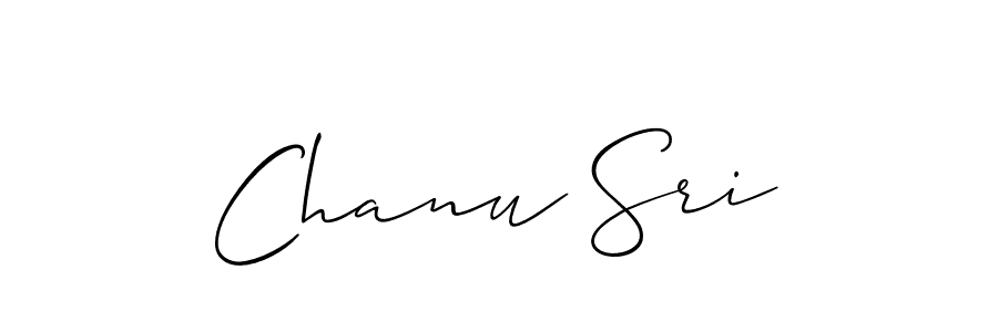 How to make Chanu Sri name signature. Use Allison_Script style for creating short signs online. This is the latest handwritten sign. Chanu Sri signature style 2 images and pictures png