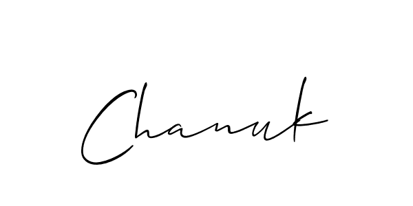 Make a beautiful signature design for name Chanuk. With this signature (Allison_Script) style, you can create a handwritten signature for free. Chanuk signature style 2 images and pictures png