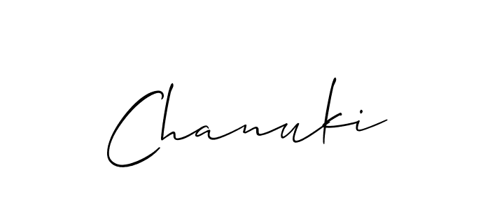 Use a signature maker to create a handwritten signature online. With this signature software, you can design (Allison_Script) your own signature for name Chanuki. Chanuki signature style 2 images and pictures png