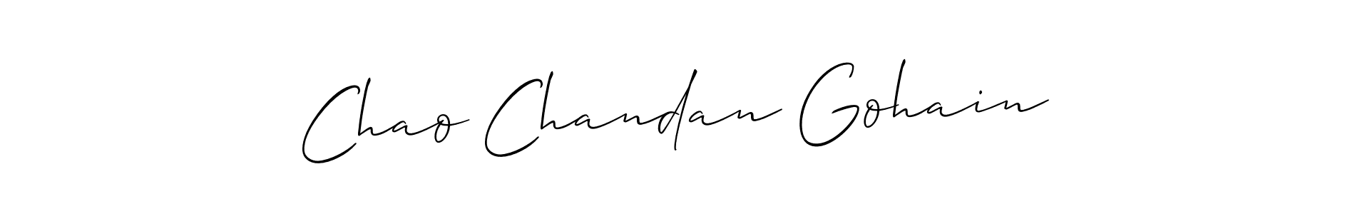 Create a beautiful signature design for name Chao Chandan Gohain. With this signature (Allison_Script) fonts, you can make a handwritten signature for free. Chao Chandan Gohain signature style 2 images and pictures png