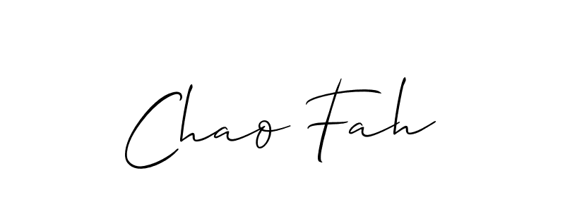 Also You can easily find your signature by using the search form. We will create Chao Fah name handwritten signature images for you free of cost using Allison_Script sign style. Chao Fah signature style 2 images and pictures png