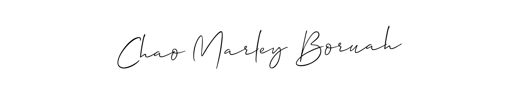 Allison_Script is a professional signature style that is perfect for those who want to add a touch of class to their signature. It is also a great choice for those who want to make their signature more unique. Get Chao Marley Boruah name to fancy signature for free. Chao Marley Boruah signature style 2 images and pictures png