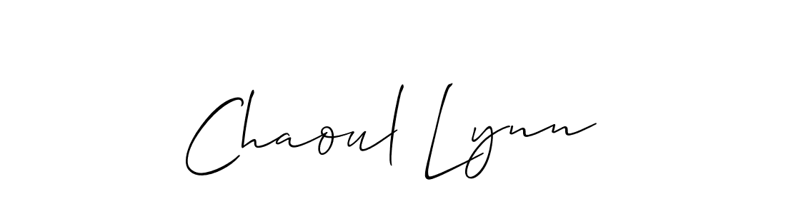 Use a signature maker to create a handwritten signature online. With this signature software, you can design (Allison_Script) your own signature for name Chaoul Lynn. Chaoul Lynn signature style 2 images and pictures png