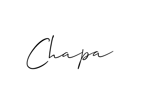 Design your own signature with our free online signature maker. With this signature software, you can create a handwritten (Allison_Script) signature for name Chapa. Chapa signature style 2 images and pictures png