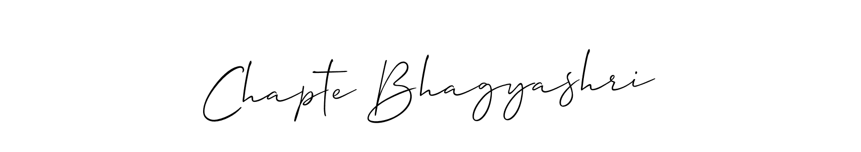 Make a beautiful signature design for name Chapte Bhagyashri. With this signature (Allison_Script) style, you can create a handwritten signature for free. Chapte Bhagyashri signature style 2 images and pictures png