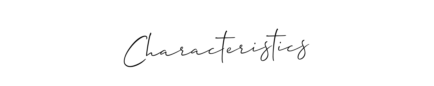 Design your own signature with our free online signature maker. With this signature software, you can create a handwritten (Allison_Script) signature for name Characteristics. Characteristics signature style 2 images and pictures png