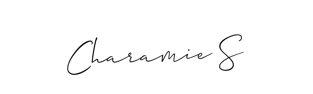 Similarly Allison_Script is the best handwritten signature design. Signature creator online .You can use it as an online autograph creator for name Charamie S. Charamie S signature style 2 images and pictures png