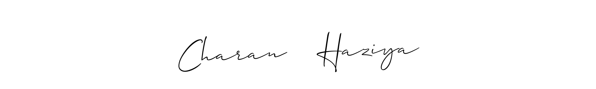 Also we have Charan ❤️ Haziya name is the best signature style. Create professional handwritten signature collection using Allison_Script autograph style. Charan ❤️ Haziya signature style 2 images and pictures png