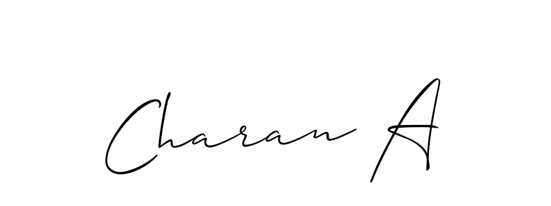 It looks lik you need a new signature style for name Charan A. Design unique handwritten (Allison_Script) signature with our free signature maker in just a few clicks. Charan A signature style 2 images and pictures png
