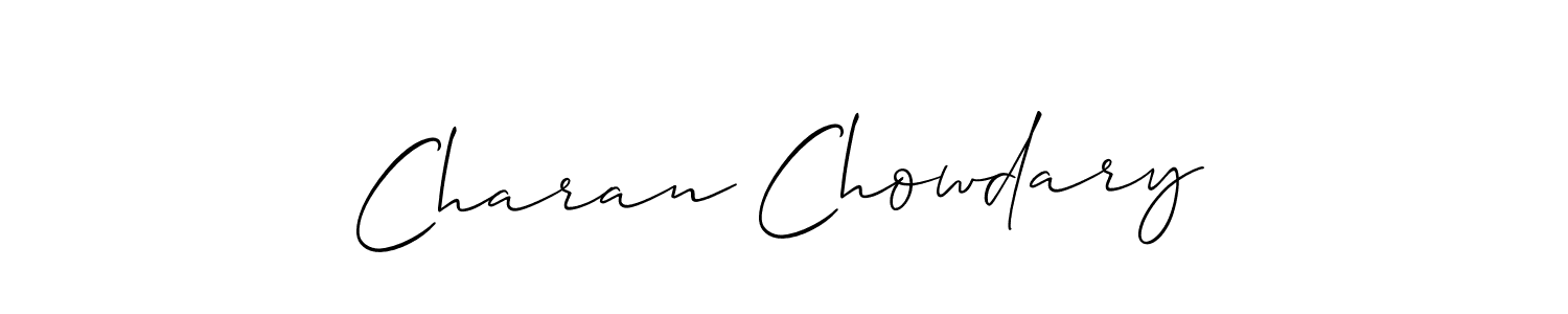 Create a beautiful signature design for name Charan Chowdary. With this signature (Allison_Script) fonts, you can make a handwritten signature for free. Charan Chowdary signature style 2 images and pictures png