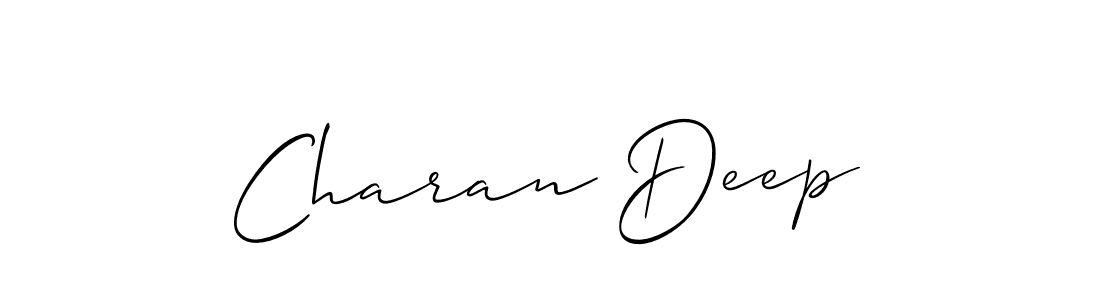 How to make Charan Deep name signature. Use Allison_Script style for creating short signs online. This is the latest handwritten sign. Charan Deep signature style 2 images and pictures png