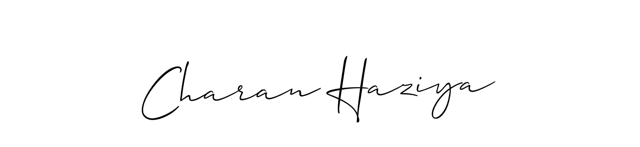 Design your own signature with our free online signature maker. With this signature software, you can create a handwritten (Allison_Script) signature for name Charan Haziya. Charan Haziya signature style 2 images and pictures png