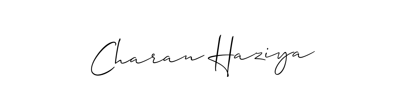 Design your own signature with our free online signature maker. With this signature software, you can create a handwritten (Allison_Script) signature for name Charan Haziya. Charan Haziya signature style 2 images and pictures png