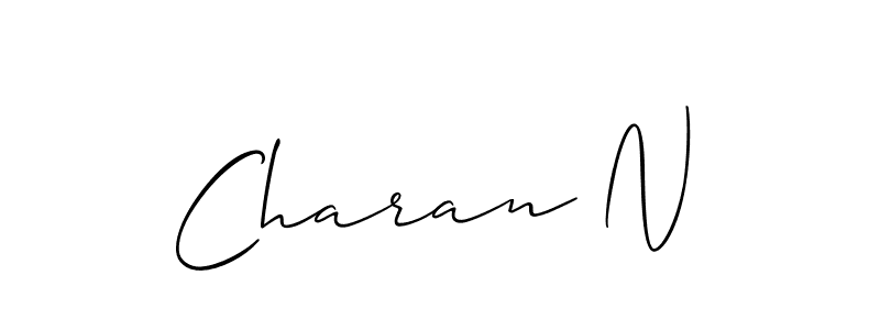 Allison_Script is a professional signature style that is perfect for those who want to add a touch of class to their signature. It is also a great choice for those who want to make their signature more unique. Get Charan N name to fancy signature for free. Charan N signature style 2 images and pictures png