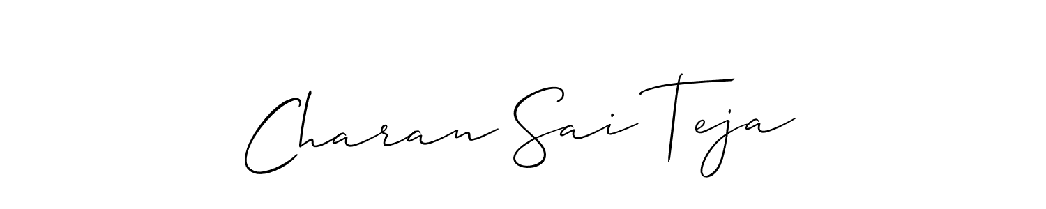 How to make Charan Sai Teja name signature. Use Allison_Script style for creating short signs online. This is the latest handwritten sign. Charan Sai Teja signature style 2 images and pictures png