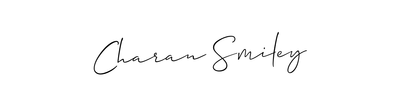 Allison_Script is a professional signature style that is perfect for those who want to add a touch of class to their signature. It is also a great choice for those who want to make their signature more unique. Get Charan Smiley name to fancy signature for free. Charan Smiley signature style 2 images and pictures png
