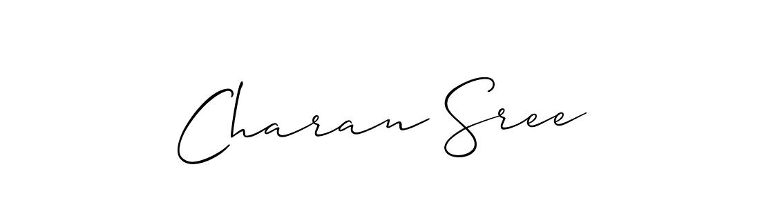 Also You can easily find your signature by using the search form. We will create Charan Sree name handwritten signature images for you free of cost using Allison_Script sign style. Charan Sree signature style 2 images and pictures png