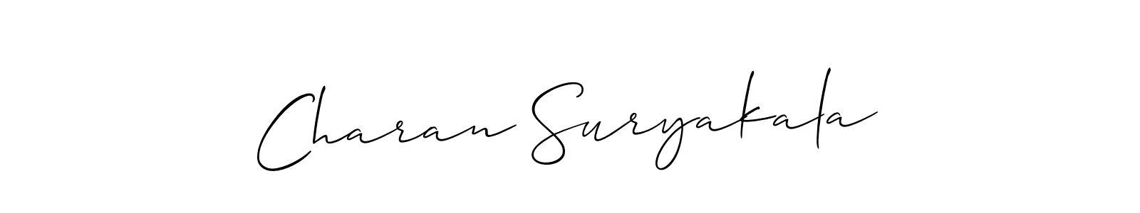 How to make Charan Suryakala name signature. Use Allison_Script style for creating short signs online. This is the latest handwritten sign. Charan Suryakala signature style 2 images and pictures png