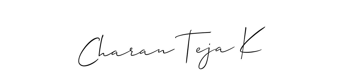 Design your own signature with our free online signature maker. With this signature software, you can create a handwritten (Allison_Script) signature for name Charan Teja K. Charan Teja K signature style 2 images and pictures png