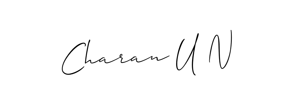 How to make Charan U N signature? Allison_Script is a professional autograph style. Create handwritten signature for Charan U N name. Charan U N signature style 2 images and pictures png