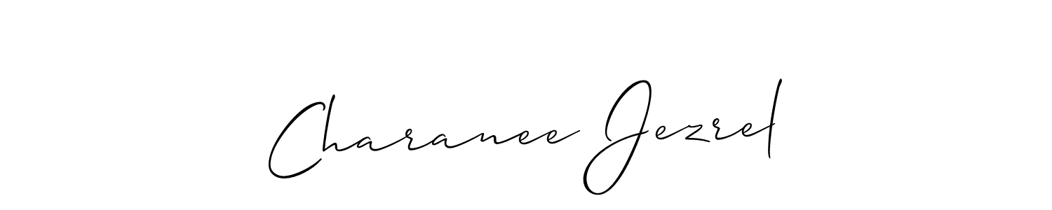 Allison_Script is a professional signature style that is perfect for those who want to add a touch of class to their signature. It is also a great choice for those who want to make their signature more unique. Get Charanee Jezrel name to fancy signature for free. Charanee Jezrel signature style 2 images and pictures png