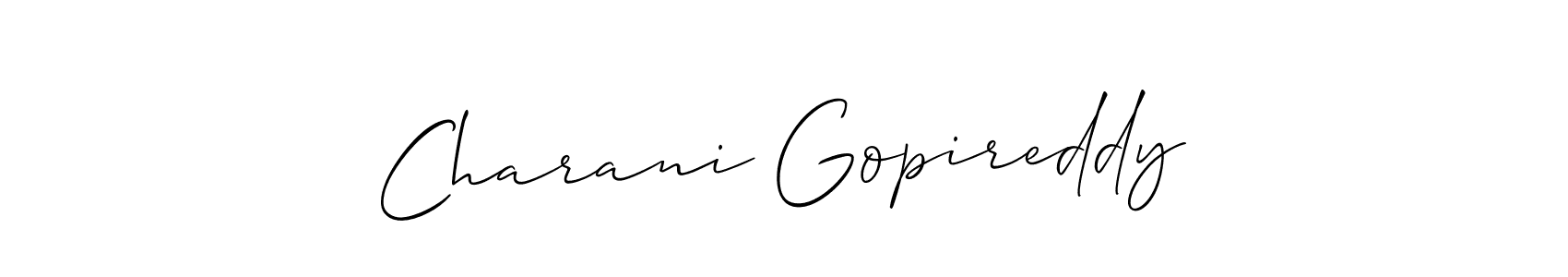 Design your own signature with our free online signature maker. With this signature software, you can create a handwritten (Allison_Script) signature for name Charani Gopireddy. Charani Gopireddy signature style 2 images and pictures png