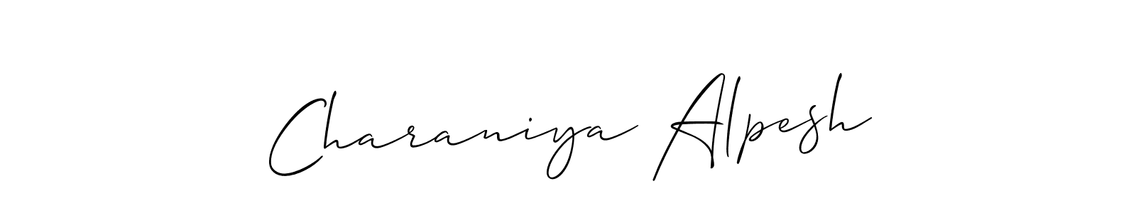 Use a signature maker to create a handwritten signature online. With this signature software, you can design (Allison_Script) your own signature for name Charaniya Alpesh. Charaniya Alpesh signature style 2 images and pictures png