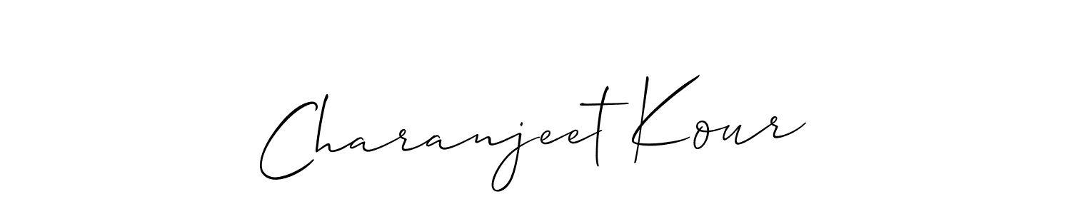 Create a beautiful signature design for name Charanjeet Kour. With this signature (Allison_Script) fonts, you can make a handwritten signature for free. Charanjeet Kour signature style 2 images and pictures png