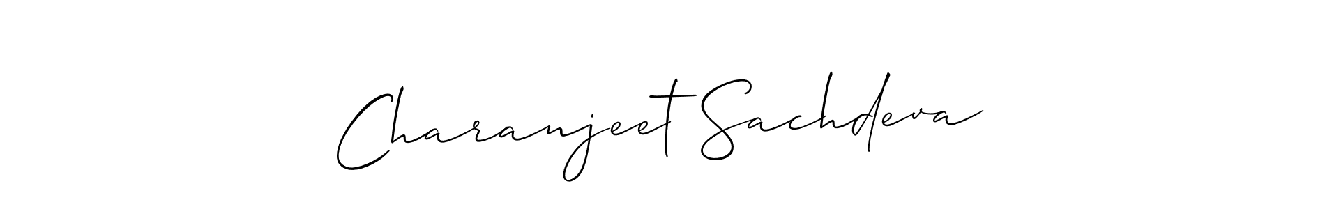Design your own signature with our free online signature maker. With this signature software, you can create a handwritten (Allison_Script) signature for name Charanjeet Sachdeva. Charanjeet Sachdeva signature style 2 images and pictures png