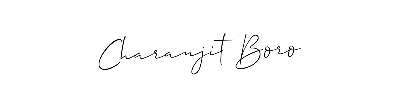 How to make Charanjit Boro name signature. Use Allison_Script style for creating short signs online. This is the latest handwritten sign. Charanjit Boro signature style 2 images and pictures png