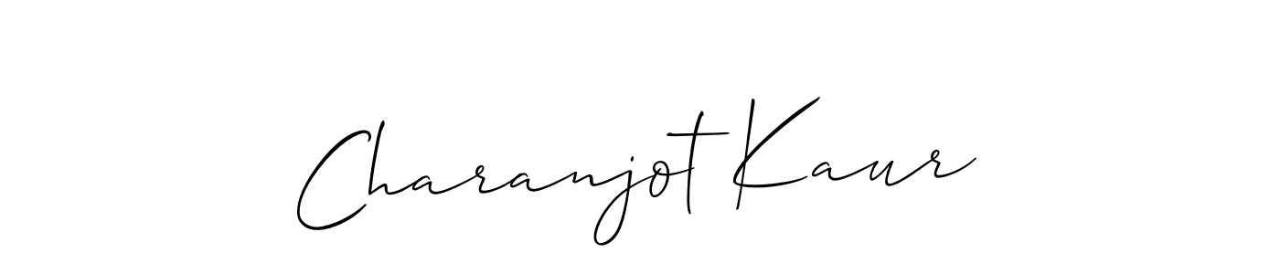 Make a beautiful signature design for name Charanjot Kaur. With this signature (Allison_Script) style, you can create a handwritten signature for free. Charanjot Kaur signature style 2 images and pictures png