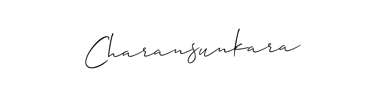 Also we have Charansunkara name is the best signature style. Create professional handwritten signature collection using Allison_Script autograph style. Charansunkara signature style 2 images and pictures png