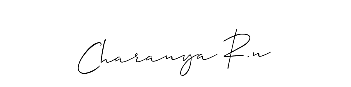if you are searching for the best signature style for your name Charanya R.n. so please give up your signature search. here we have designed multiple signature styles  using Allison_Script. Charanya R.n signature style 2 images and pictures png