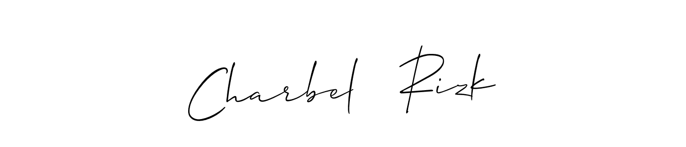 Allison_Script is a professional signature style that is perfect for those who want to add a touch of class to their signature. It is also a great choice for those who want to make their signature more unique. Get Charbel   Rizk name to fancy signature for free. Charbel   Rizk signature style 2 images and pictures png