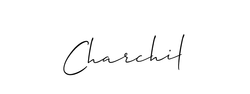 Design your own signature with our free online signature maker. With this signature software, you can create a handwritten (Allison_Script) signature for name Charchil. Charchil signature style 2 images and pictures png