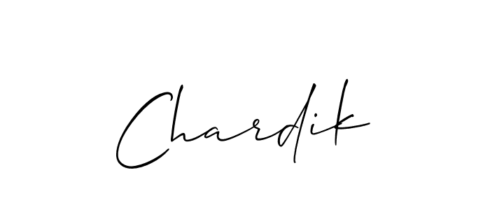 Create a beautiful signature design for name Chardik. With this signature (Allison_Script) fonts, you can make a handwritten signature for free. Chardik signature style 2 images and pictures png