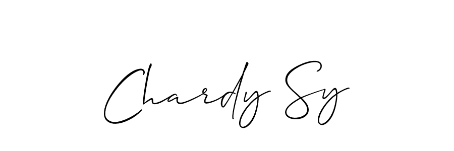How to make Chardy Sy name signature. Use Allison_Script style for creating short signs online. This is the latest handwritten sign. Chardy Sy signature style 2 images and pictures png