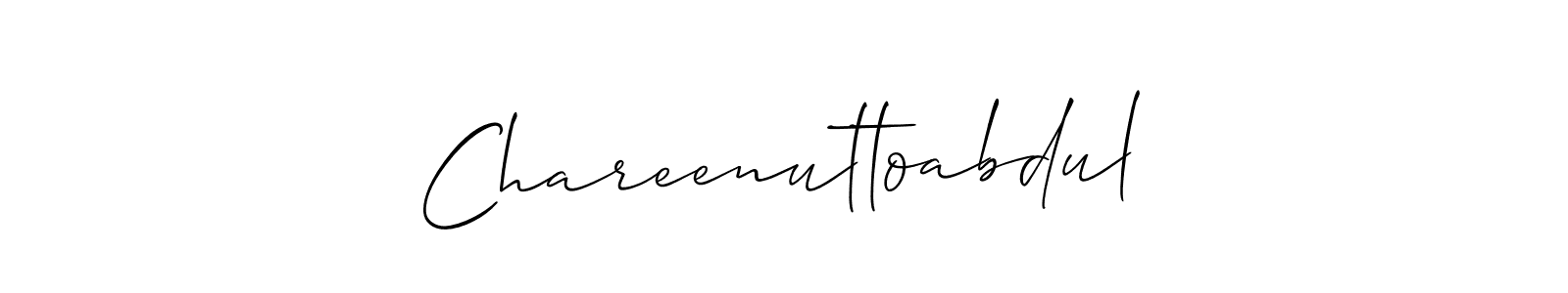 Use a signature maker to create a handwritten signature online. With this signature software, you can design (Allison_Script) your own signature for name Chareenuttoabdul. Chareenuttoabdul signature style 2 images and pictures png