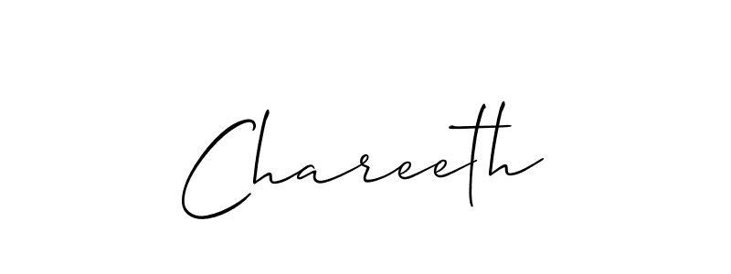 Chareeth stylish signature style. Best Handwritten Sign (Allison_Script) for my name. Handwritten Signature Collection Ideas for my name Chareeth. Chareeth signature style 2 images and pictures png