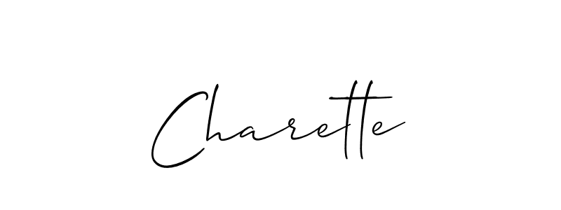 Also You can easily find your signature by using the search form. We will create Charette name handwritten signature images for you free of cost using Allison_Script sign style. Charette signature style 2 images and pictures png