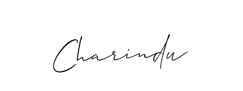 Design your own signature with our free online signature maker. With this signature software, you can create a handwritten (Allison_Script) signature for name Charindu. Charindu signature style 2 images and pictures png
