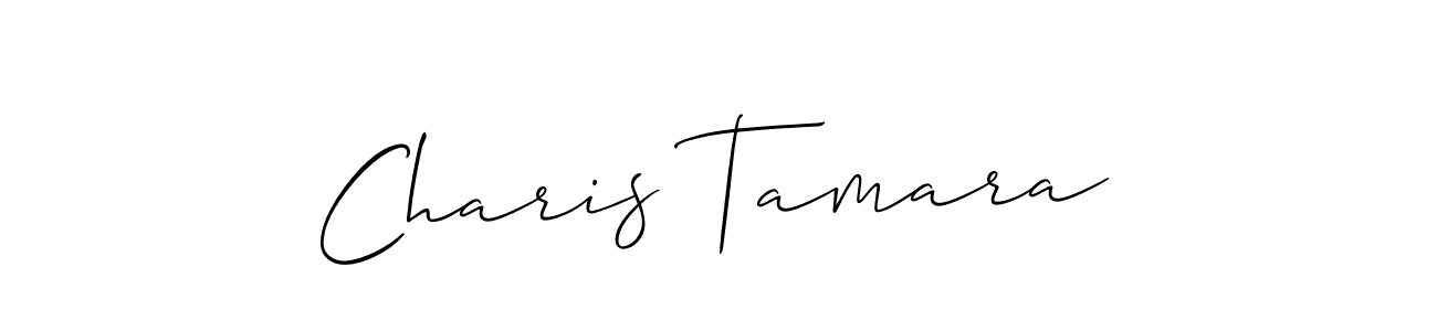 How to make Charis Tamara name signature. Use Allison_Script style for creating short signs online. This is the latest handwritten sign. Charis Tamara signature style 2 images and pictures png