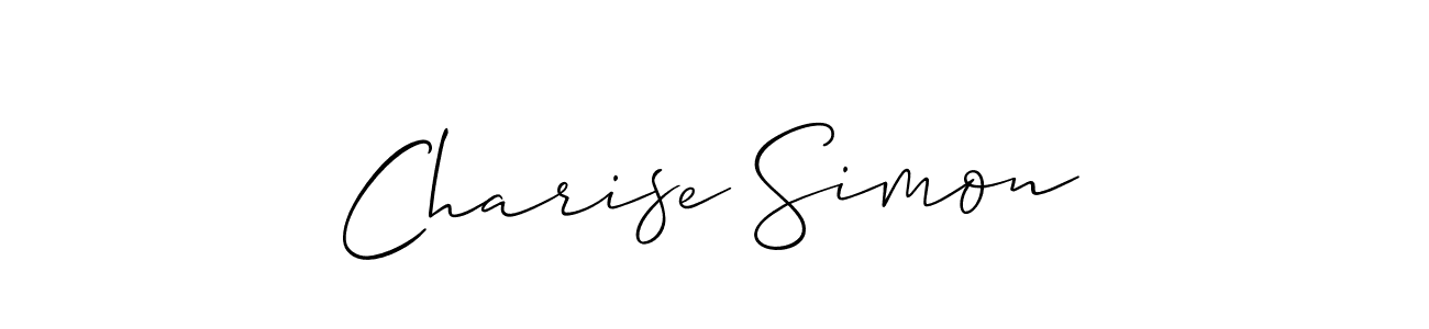 See photos of Charise Simon official signature by Spectra . Check more albums & portfolios. Read reviews & check more about Allison_Script font. Charise Simon signature style 2 images and pictures png